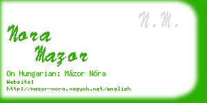 nora mazor business card