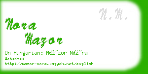 nora mazor business card